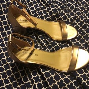 JustFab Sanoura Rosegold Dress Sandals